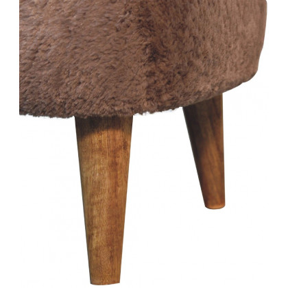 Artisan - Mocha Faux Fur Square Stool