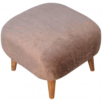 Artisan - Mocha Faux Fur Square Stool