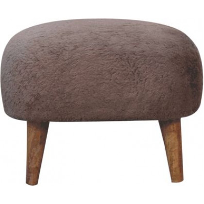 Artisan - Mocha Faux Fur Square Stool