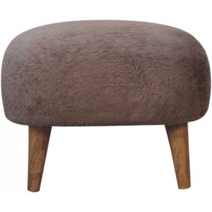 Artisan - Mocha Faux Fur Square Stool