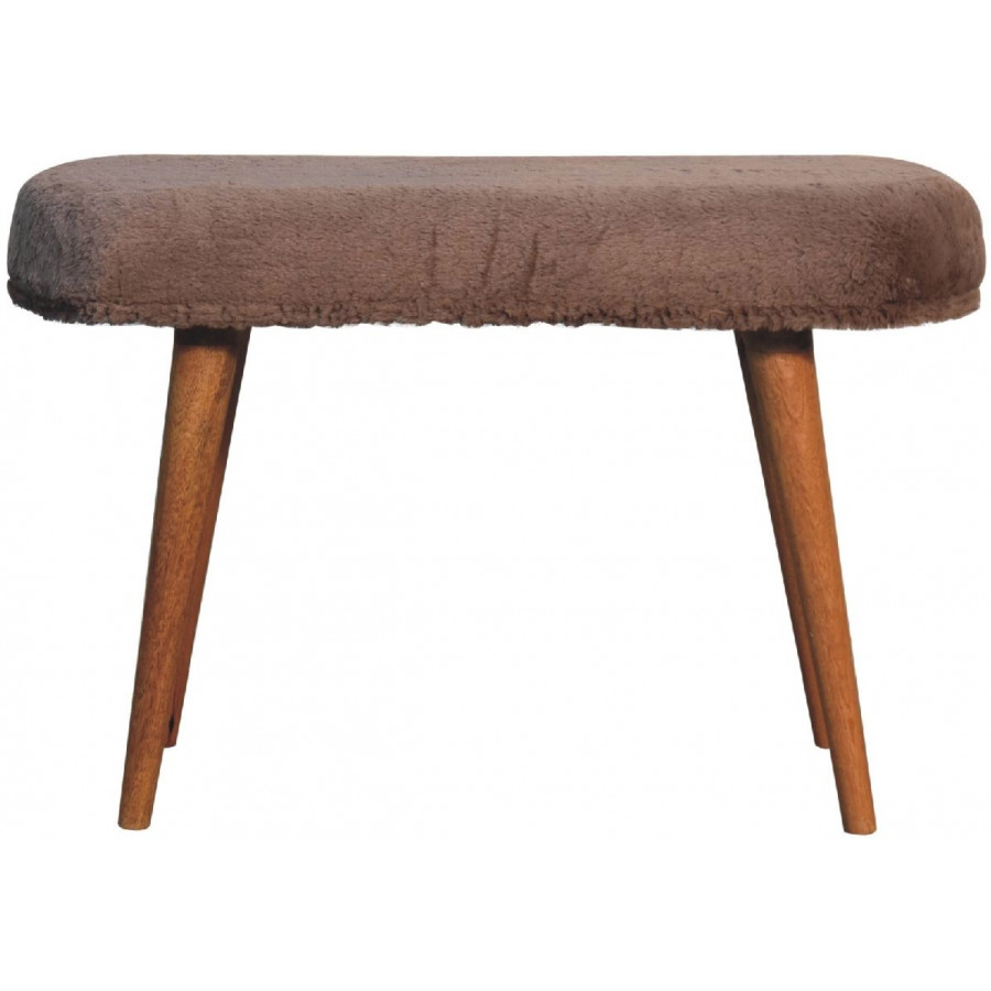 Artisan - Mocha Faux Fur Fabric Bench