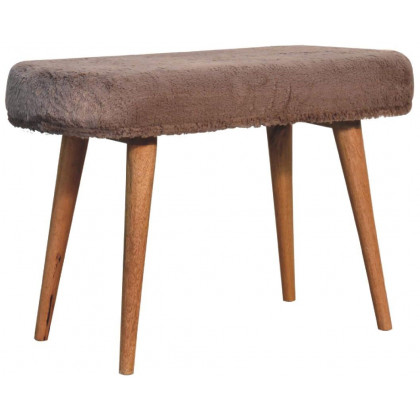 Artisan - Mocha Faux Fur Fabric Bench