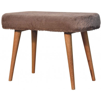 Artisan - Mocha Faux Fur Fabric Bench