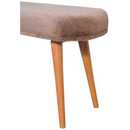 Artisan - Mocha Faux Fur Fabric Bench