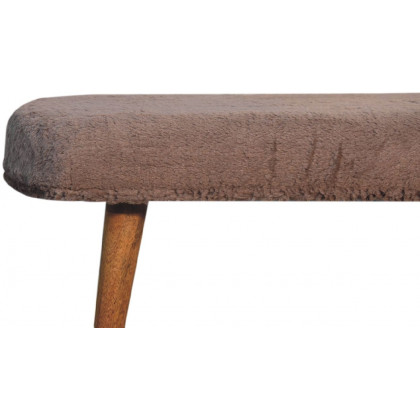 Artisan - Mocha Faux Fur Fabric Bench