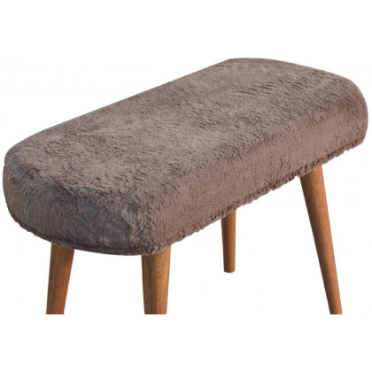 Artisan - Mocha Faux Fur Fabric Bench