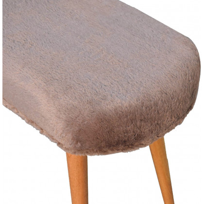 Artisan - Mocha Faux Fur Fabric Bench