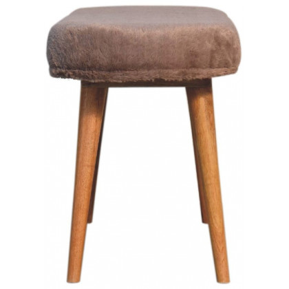 Artisan - Mocha Faux Fur Fabric Bench