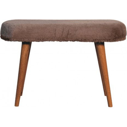 Artisan - Mocha Faux Fur Fabric Bench