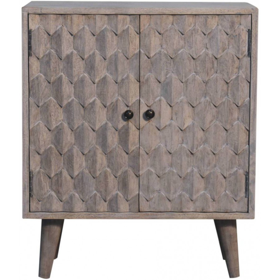 Artisan - Mini Pineapple Carved Stone Finish Cabinet