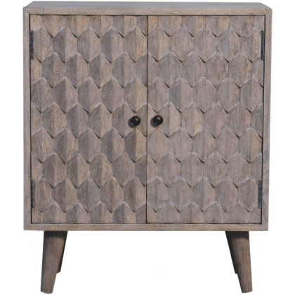 Artisan - Mini Pineapple Carved Stone Finish Cabinet