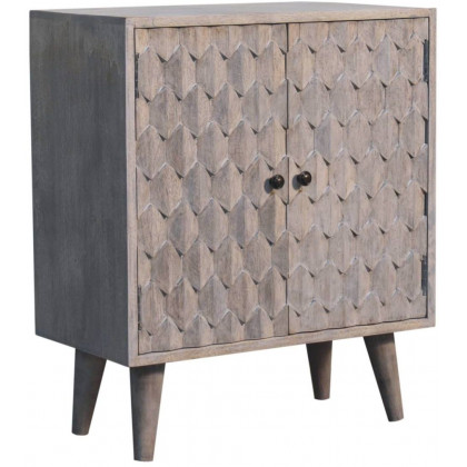 Artisan - Mini Pineapple Carved Stone Finish Cabinet