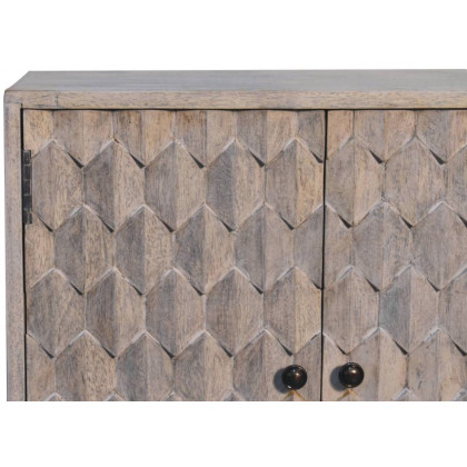 Artisan - Mini Pineapple Carved Stone Finish Cabinet