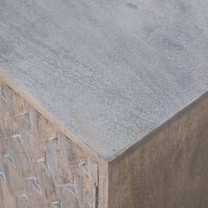 Artisan - Mini Pineapple Carved Stone Finish Cabinet