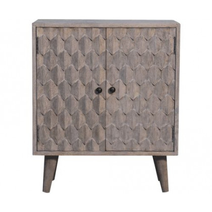 Artisan - Mini Pineapple Carved Stone Finish Cabinet