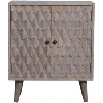 Artisan - Mini Pineapple Carved Stone Finish Cabinet
