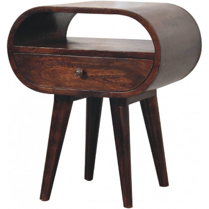Artisan - Light Walnut Circular Nightstand With Open Slot