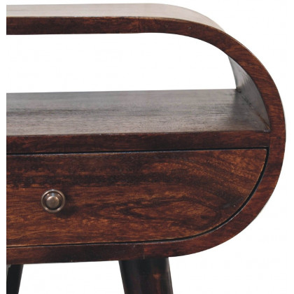 Artisan - Light Walnut Circular Nightstand With Open Slot