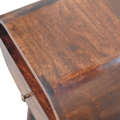 Artisan - Light Walnut Circular Nightstand With Open Slot