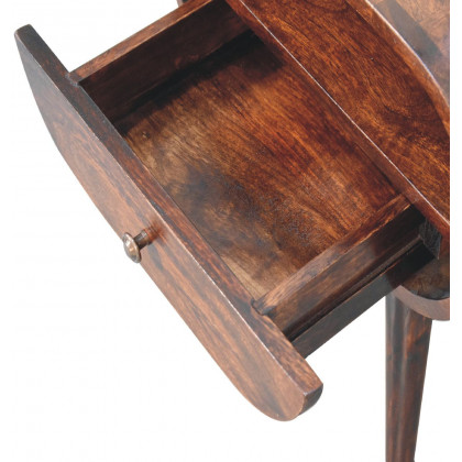 Artisan - Light Walnut Circular Nightstand With Open Slot