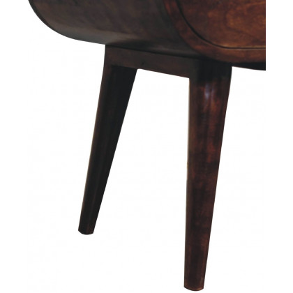 Artisan - Light Walnut Circular Nightstand With Open Slot