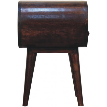Artisan - Light Walnut Circular Nightstand With Open Slot