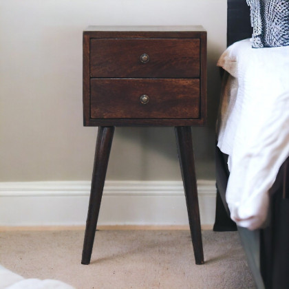 Artisan - Mini 2 Drawer Light Walnut Nightstand