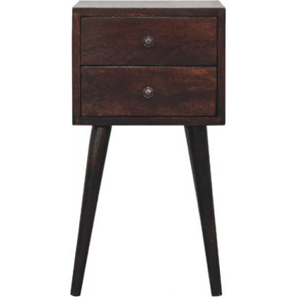 Artisan - Mini 2 Drawer Light Walnut Nightstand