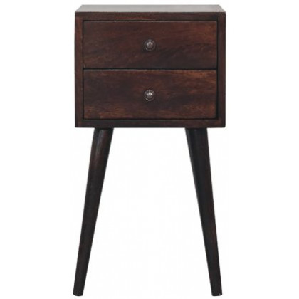 Artisan - Mini 2 Drawer Light Walnut Nightstand