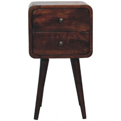 Artisan - Mini Light Walnut Curved Nightstand