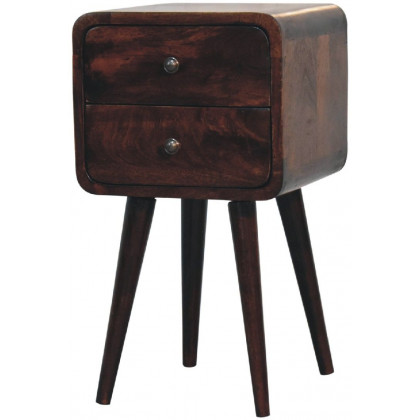Artisan - Mini Light Walnut Curved Nightstand