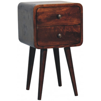 Artisan - Mini Light Walnut Curved Nightstand