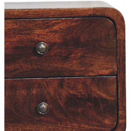 Artisan - Mini Light Walnut Curved Nightstand