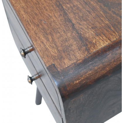 Artisan - Mini Light Walnut Curved Nightstand