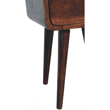 Artisan - Mini Light Walnut Curved Nightstand