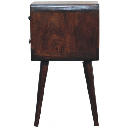 Artisan - Mini Light Walnut Curved Nightstand