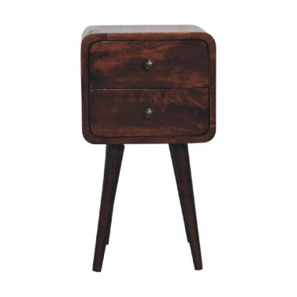 Artisan - Mini Light Walnut Curved Nightstand