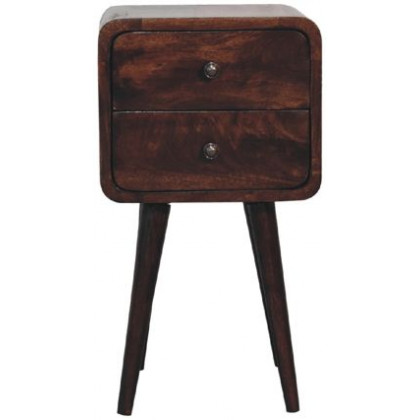 Artisan - Mini Light Walnut Curved Nightstand