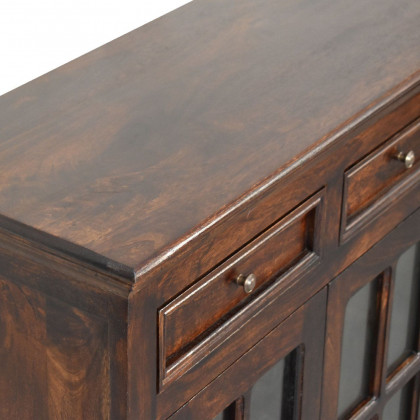 Artisan - Light Walnut Cabinet With Glazed Doors