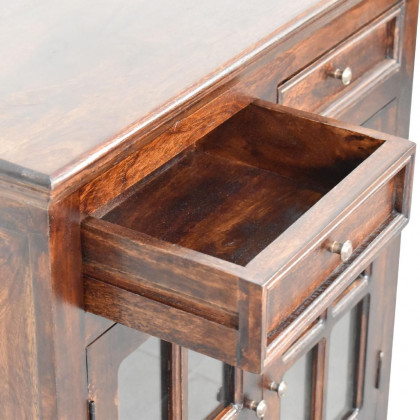 Artisan - Light Walnut Cabinet With Glazed Doors