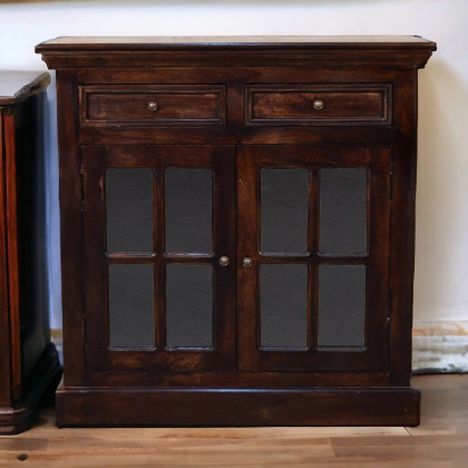 Artisan - Light Walnut Cabinet With Glazed Doors
