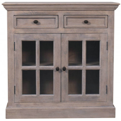 Artisan - Stone Finish Cabinet With Glazed Doors