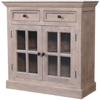 Artisan - Stone Finish Cabinet With Glazed Doors