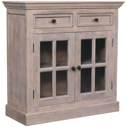 Artisan - Stone Finish Cabinet With Glazed Doors