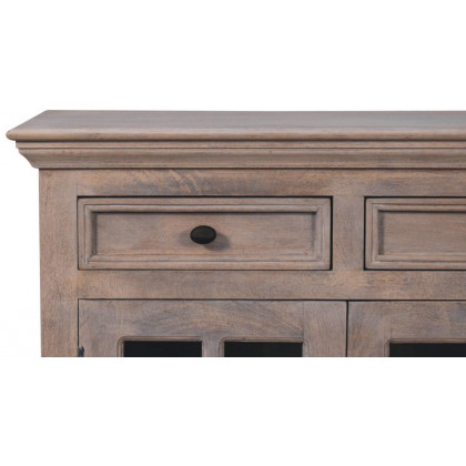 Artisan - Stone Finish Cabinet With Glazed Doors