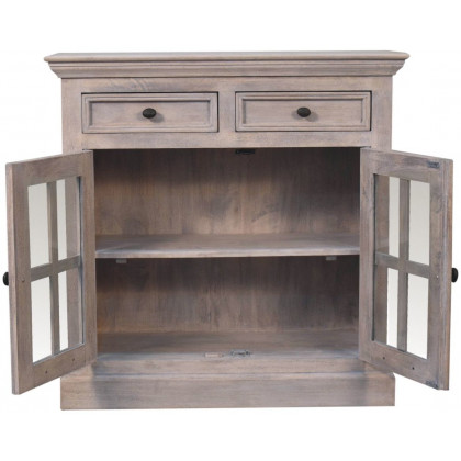 Artisan - Stone Finish Cabinet With Glazed Doors