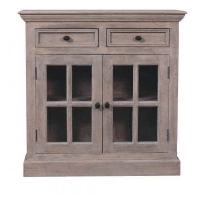 Artisan - Stone Finish Cabinet With Glazed Doors