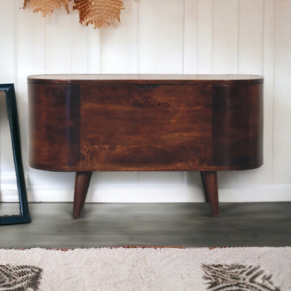 Artisan - Light Walnut Rounded Lid-Up Blanket Box