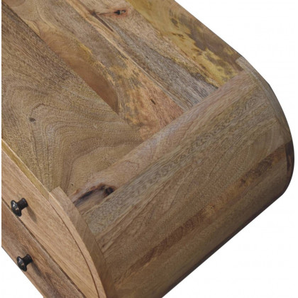 Artisan - Oak-Ish Circular Media Unit With 2 Open Slots