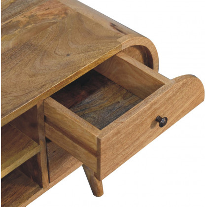 Artisan - Oak-Ish Circular Media Unit With 2 Open Slots